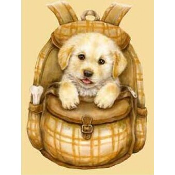 Puppy in a Brown Bag - DIY Diamond Painting