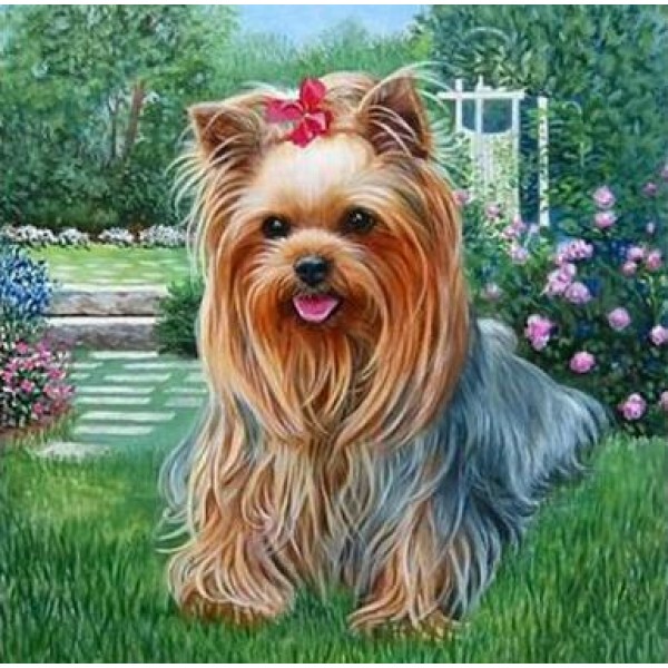 Girl Terrier - DIY Diamond  Painting