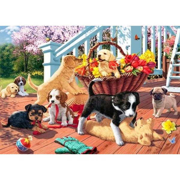 Puppies in the Balcony - DIY Diamond Painting