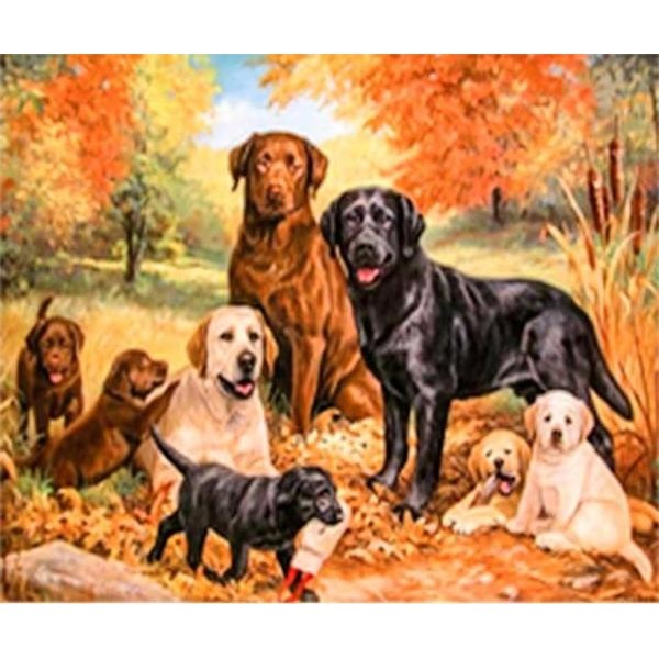 Dog Family - DIY Diamond Painting