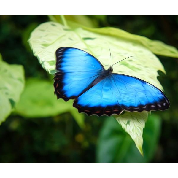 Neon Blue Butterfly - DIY Diamond Painting