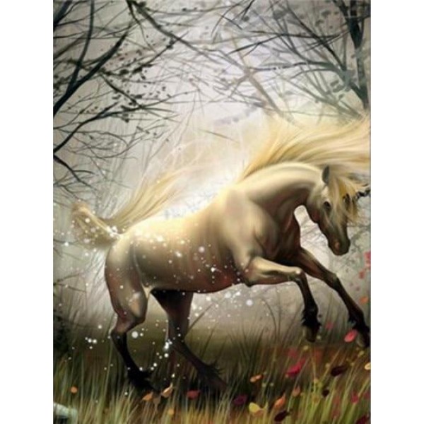 Unicorn in Windy Forest - DIY Diamond Painting