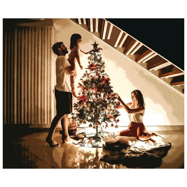Family on Christmas - DIY Diamond Painting