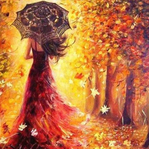 Beautiful Women  in the Autumn - DIY Painting By Numbers