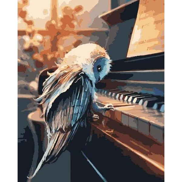 Owl Playing Piano - DIY Painting By Numbers