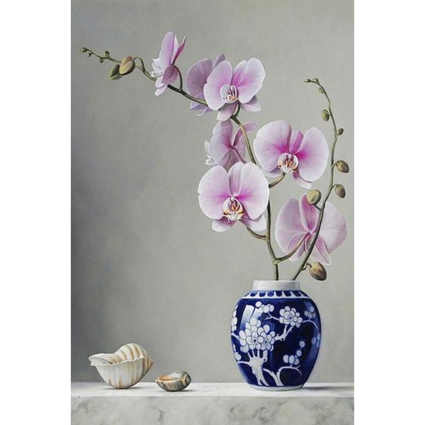 Orchid in a Vase - DIY Painting By Numbers