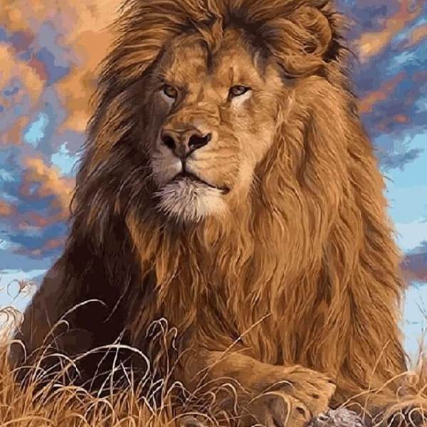 Lion in the Nature - DIY Painting By Numbers