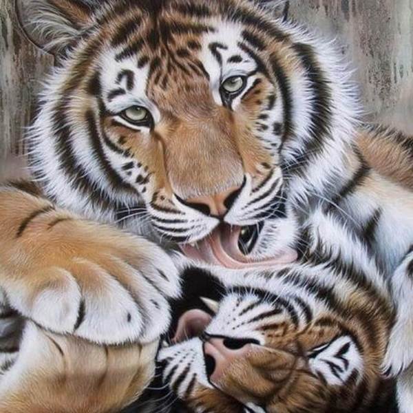 Tigers Mom's Love - DIY Painting By Numbers