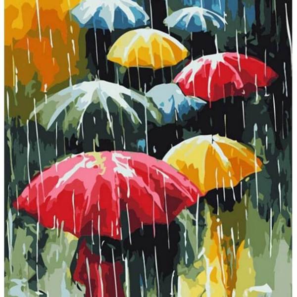 Walking in the Rain - DIY Painting By Numbers