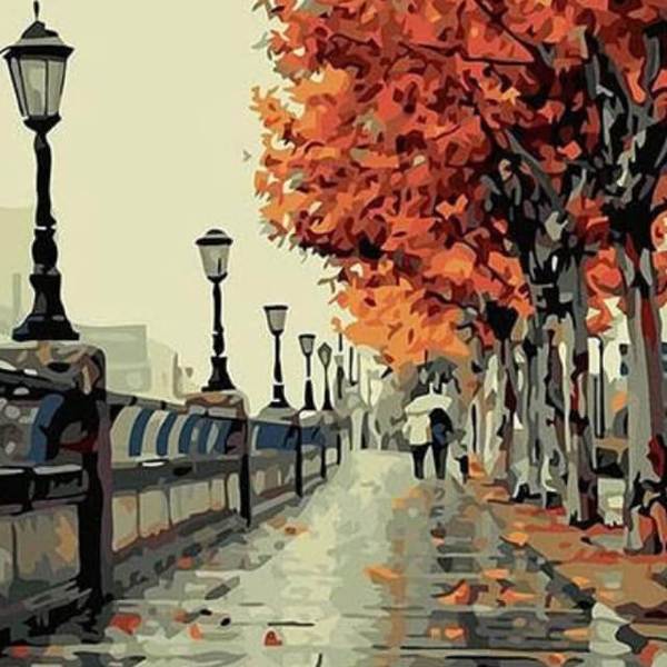 Autumn Romantic Walk - DIY Painting By Numbers