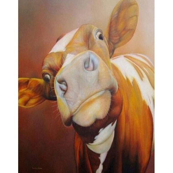 Adorable Cow - DIY Painting By Numbers