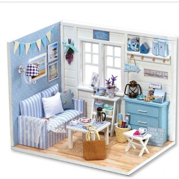 Beach House Living Room - DIY Miniature Dollhouse