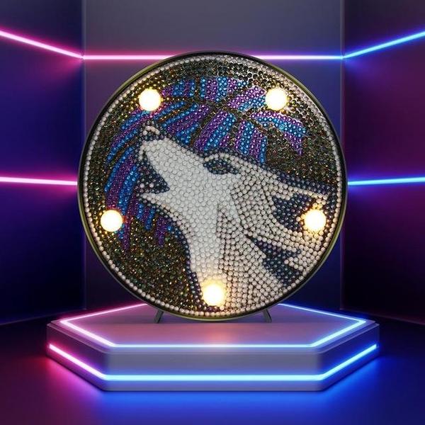 Howling Wolf - DIY Diamond Painting LED Lamp