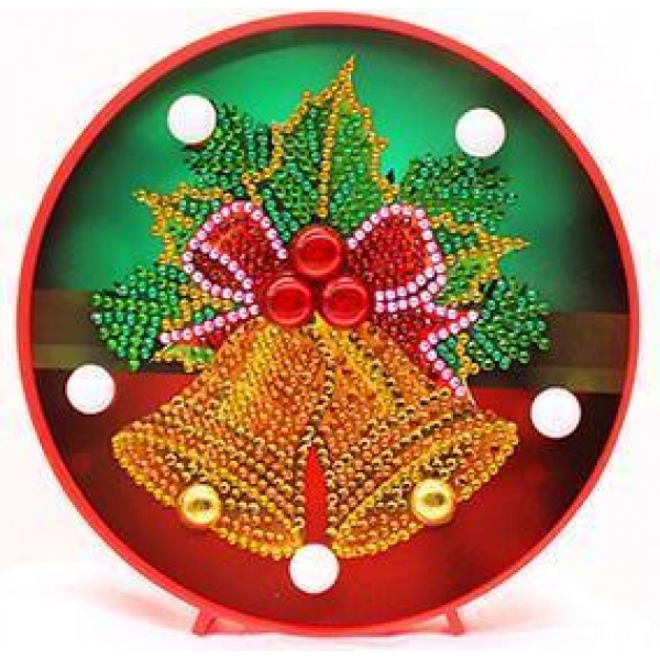 Jingle Bell Wreath - DIY Diamond Painting LED Lamp