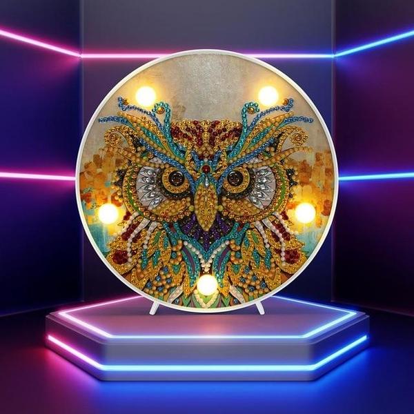 Fierce Owl - DIY Diamond Painting LED Lamp