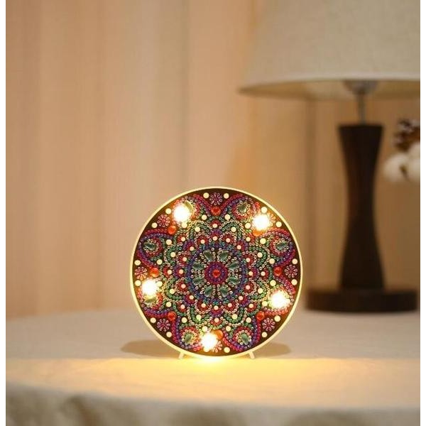 Mandala Daisy - DIY Diamond Painting LED Lamp