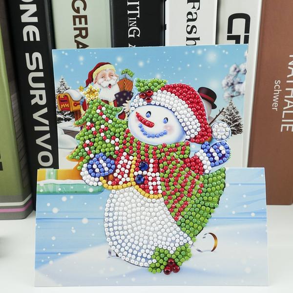Happy Snowman - Diamond Painting Folding Card