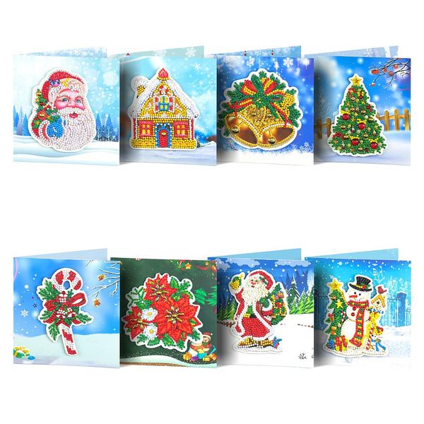 Christmas Set #6 (8pcs) - DIY Diamond Painting Christmas Cards