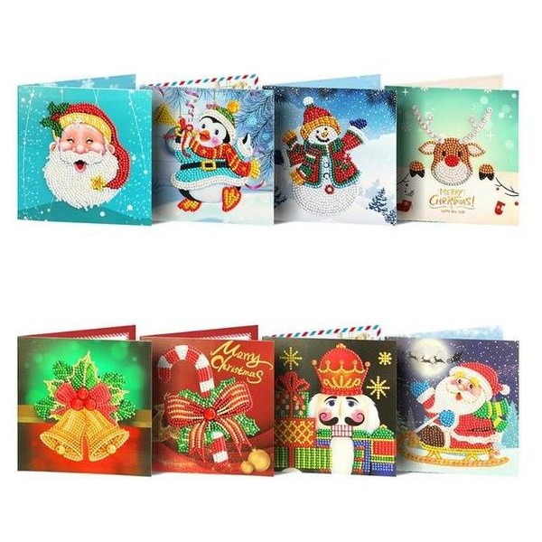 Christmas Set #3 (8pcs) - DIY Diamond Painting Christmas Cards