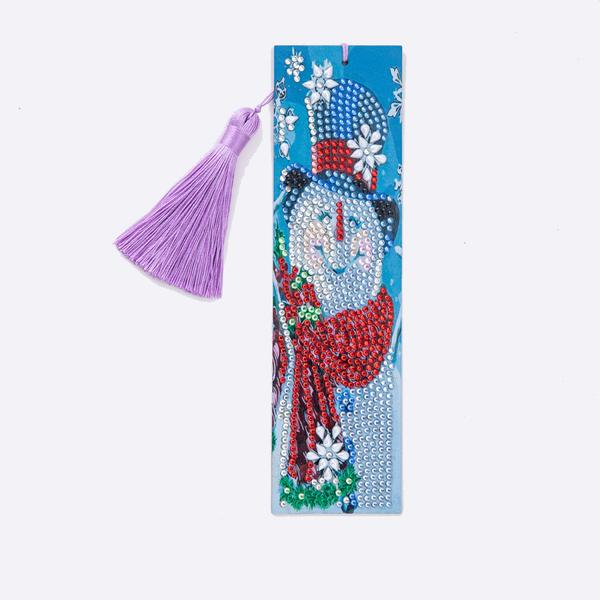 Happy Snowman - DIY Diamond Painting Bookmark