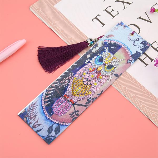 Pink Owl - Diamond Painting Bookmark