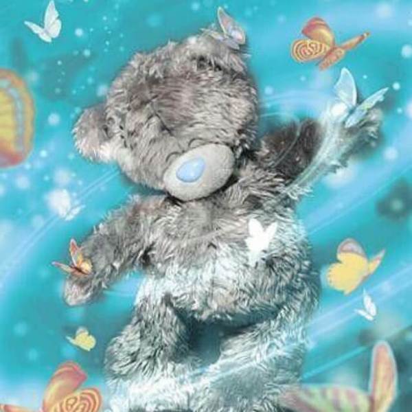 Teddy Bear with Butterflies - DIY Diamond Painting