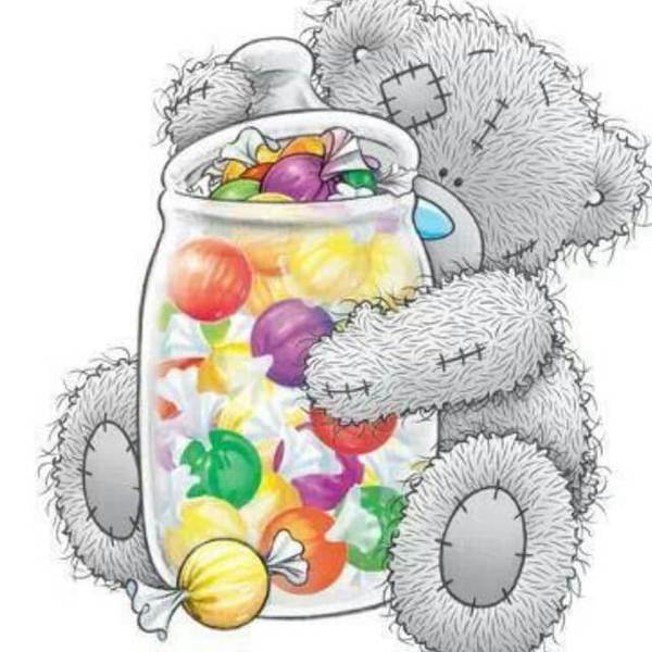Teddy bear with a Candy Jar - DIY Diamond Painting