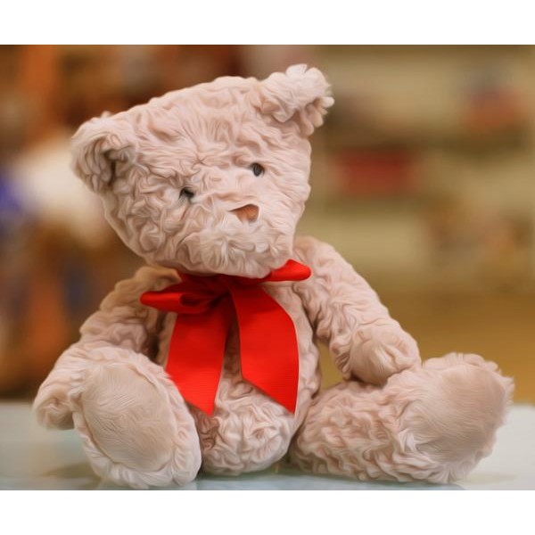 Teddy in Red Ribbon - DIY Diamond Painting