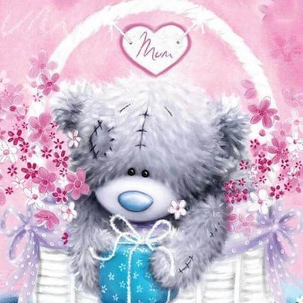 Teddy bear in a Basket - DIY Diamond  Painting