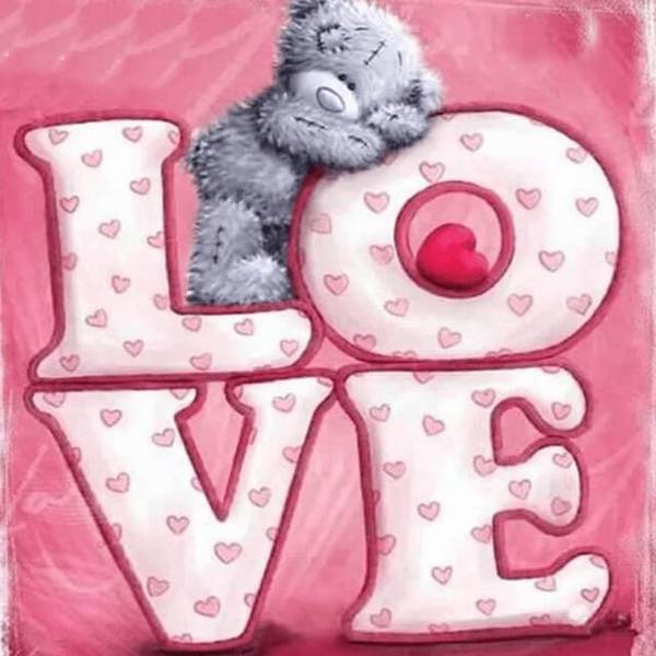 Teddy Bear Love - DIY Diamond  Painting