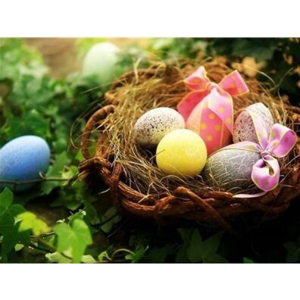 Easter Egg with Ribbons in a Nest - DIY Diamond Painting