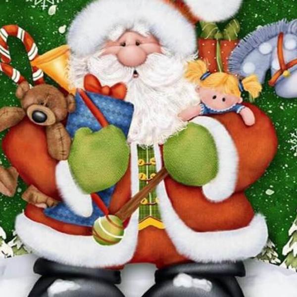 Santa with a Lots of Gifts - DIY Diamond  Painting
