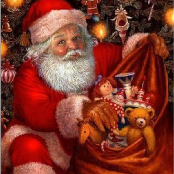 Santa with Christmas Gifts - DIY Diamond Painting