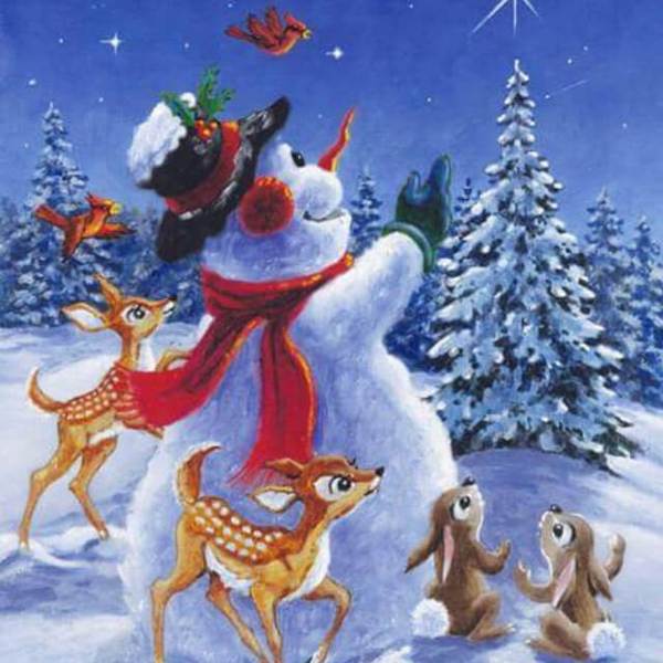 Snowman in the Night Sky - DIY Diamond Painting