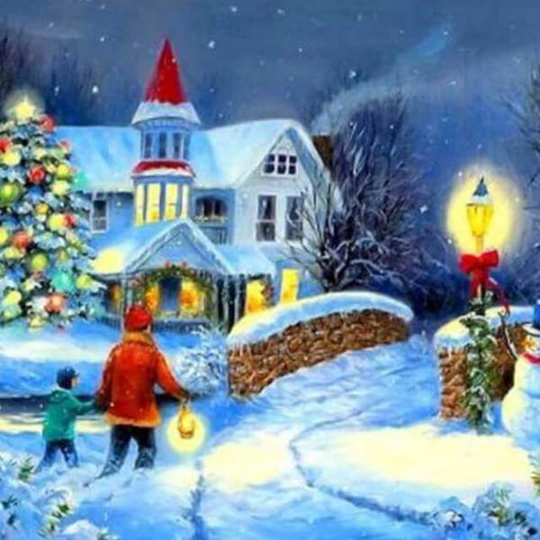 Christmas Snow Scene - DIY Diamond Painting