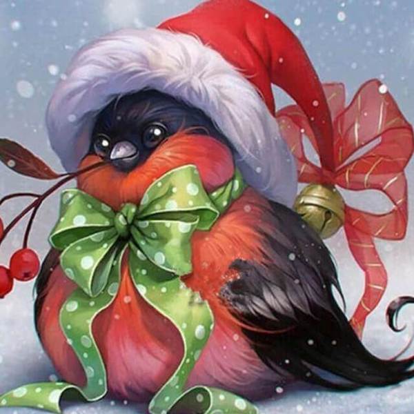 Christmas Bird - DIY Diamond Painting