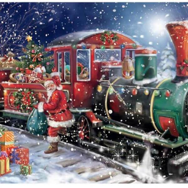 Santa's Train - DIY Diamond  Painting