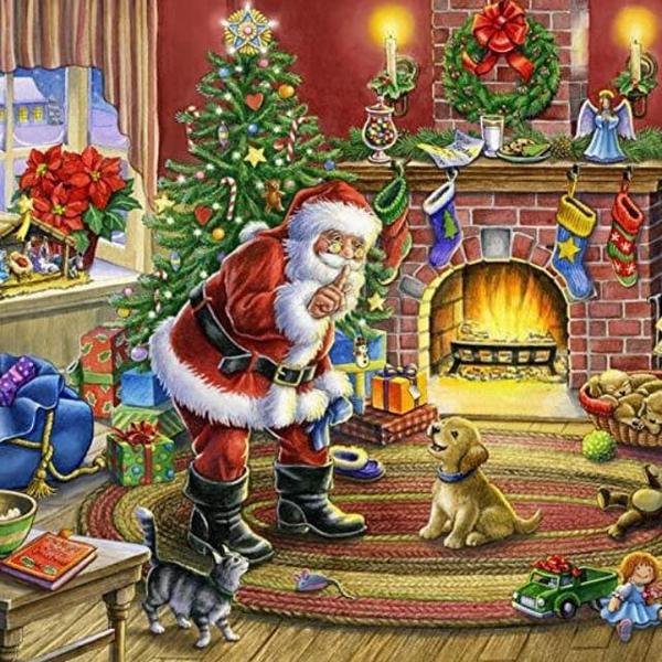 Sneaking Santa - DIY Diamond Painting