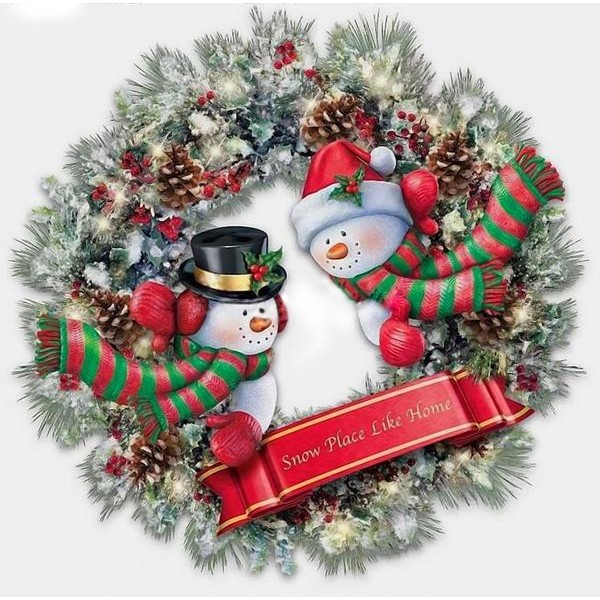 Snowman Wreath - DIY Diamond  Painting