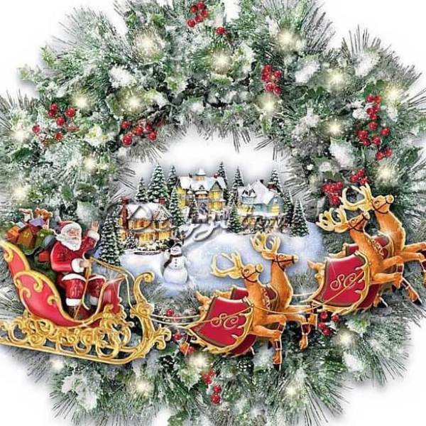 Santa Clause Wreath - DIY Diamond Painting