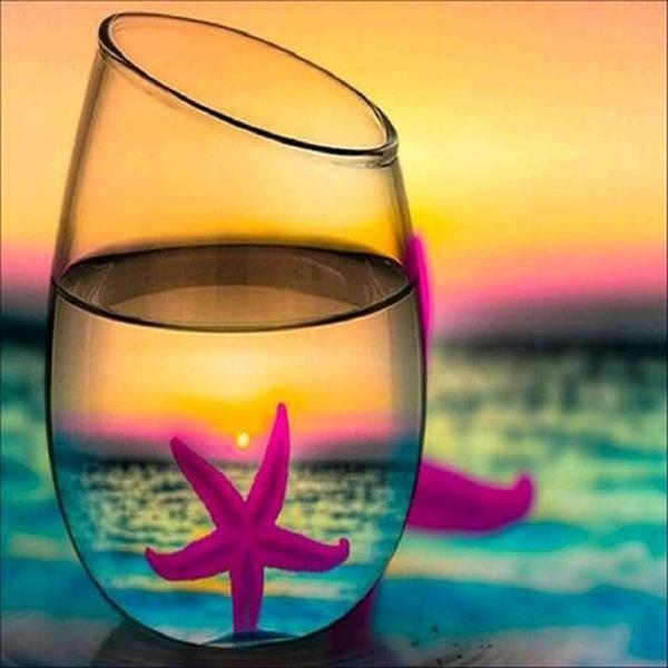 Starfish in a Glass - DIY Diamond Painting