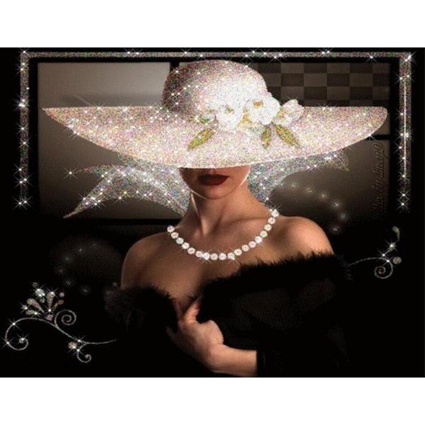 Fancy Lady in Black - DIY Diamond Painting