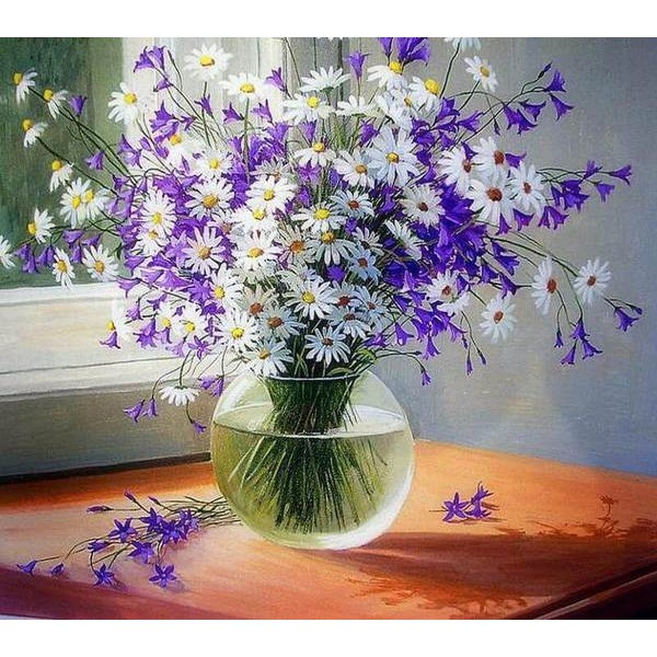 Small daisies in a Vase - DIY Diamond  Painting