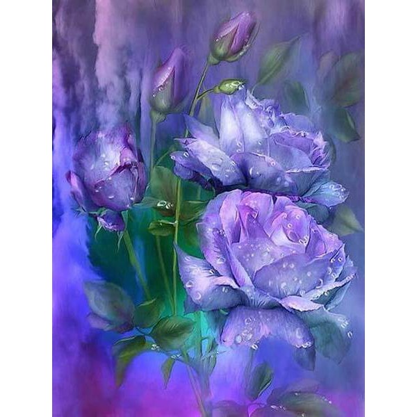 Glowing Iris flowers #5 - DIY Diamond Painting