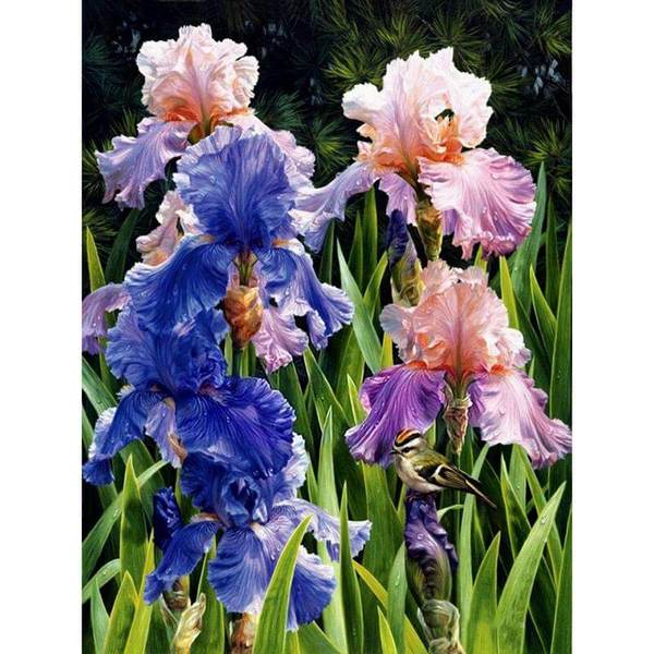 Purple and Pink Flowers - DIY Diamond  Painting