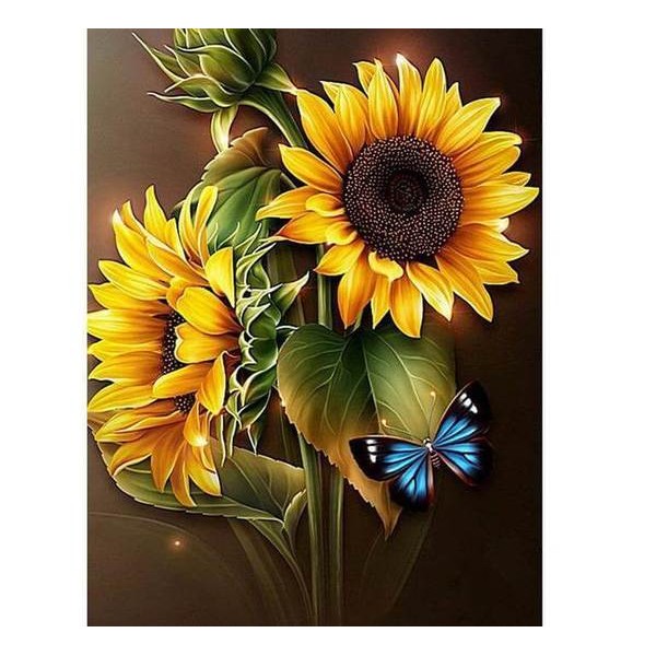 Butterfly on a Sunflower - DIY Diamond Painting