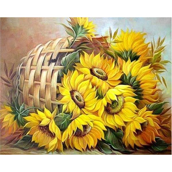 Sunflower in a basket - DIY Diamond  Painting