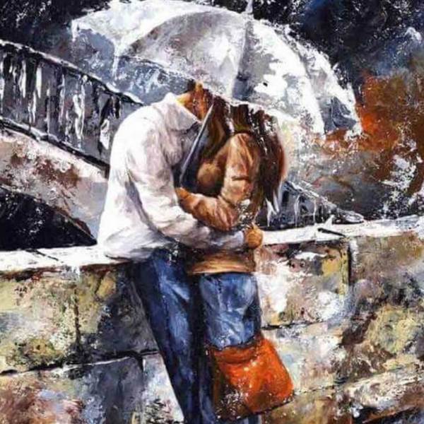 Kissing in the Rain - DIY Diamond  Painting