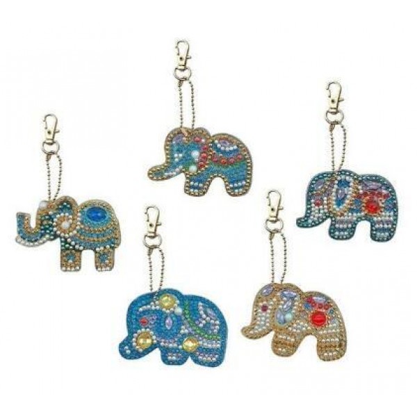 Elephant (5pcs) - DIY Diamond Painting Keychain