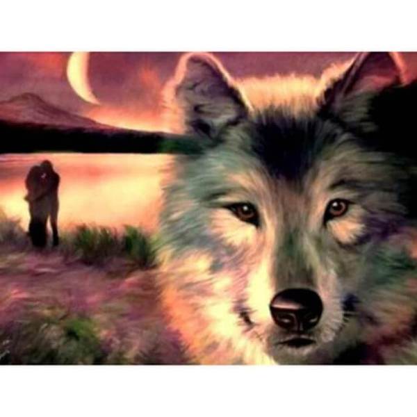 Wolf in the seashore - DIY Diamond Painting